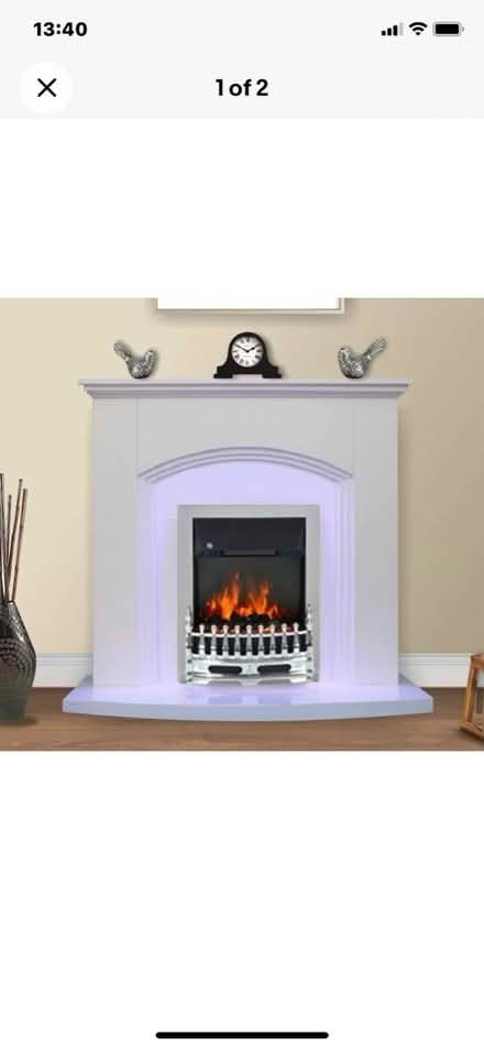 Photo of free White fire surround and fire (Chingford London E4) #1