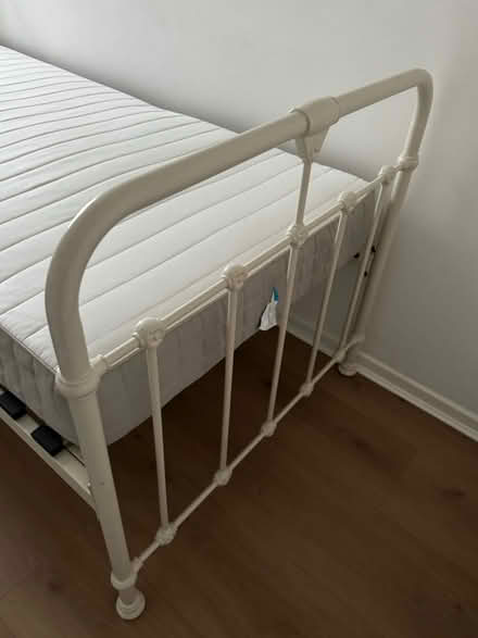 Photo of free Ikea Metal bed - Single with matres (N10 1AS) #3