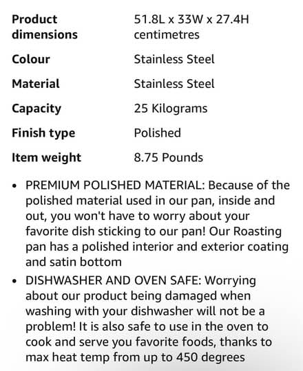 Photo of free New steel roasting pan (Bellingham SE6) #4