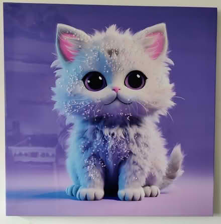 Photo of free Adorable Kitten Gloss Canvas with Gem Decoration - Purple (Mansfield NG19) #1