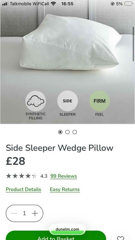 Photo of free Wedge pillow (Kendal) #4