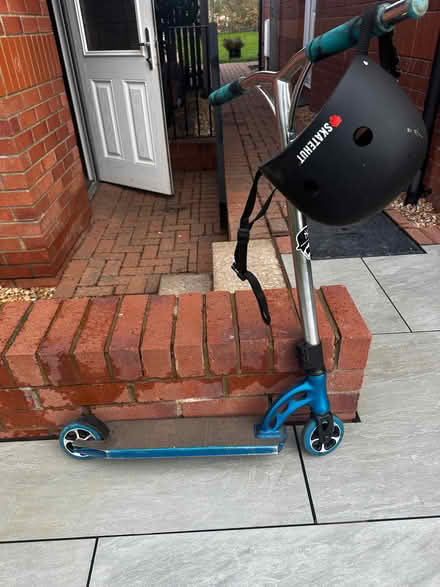 Photo of free Two Kids Scooters with SkateHut helmet / scooter stand (North Baljaffray G62) #2