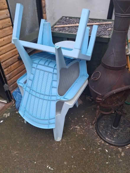 Photo of free Plastic garden chairs and table (L36) #1