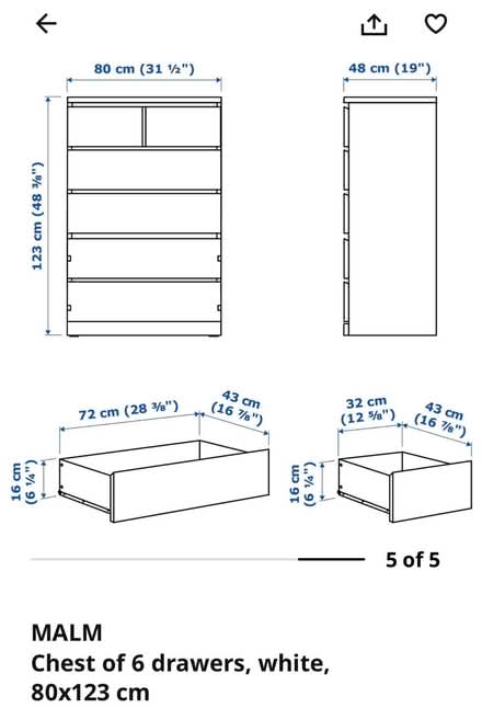 Photo of free IKEA Malm Chest of drawers (Craven Road CV21) #2