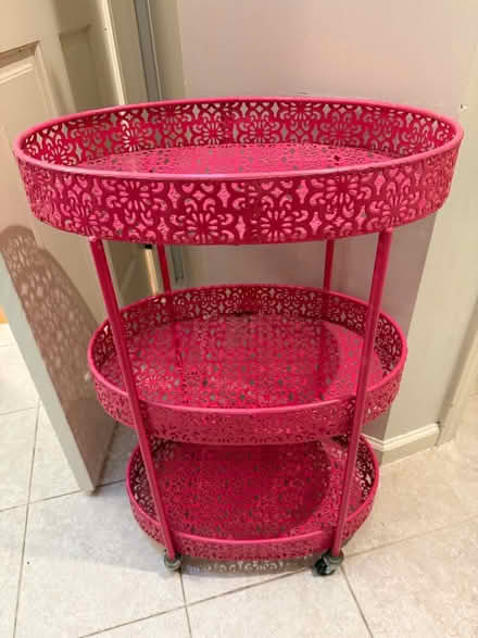 Photo of free Portable Pink Shelving (Belmont - Cipriani & Alameda) #3