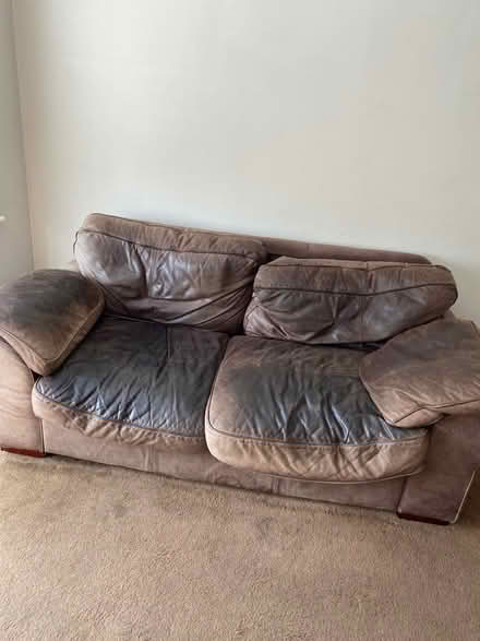 Photo of free Brown Leather Sofa (Ulverley Green B91) #2