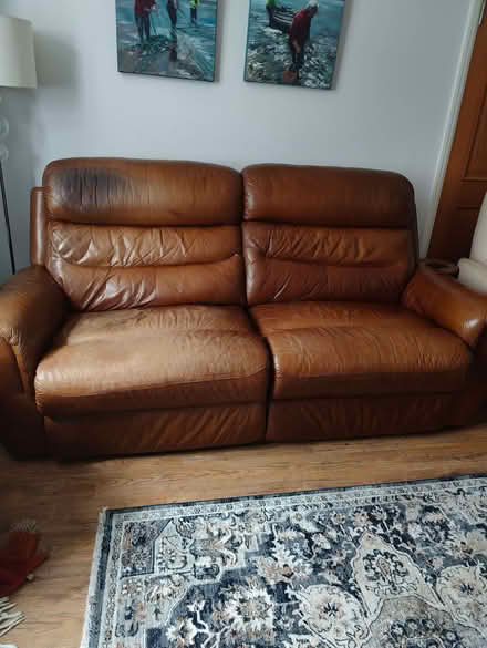 Photo of free Brown Leather Recliner Sofa (Enfield EN1) #1