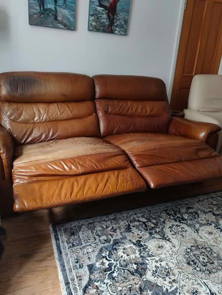 Photo of free Brown Leather Recliner Sofa (Enfield EN1) #3