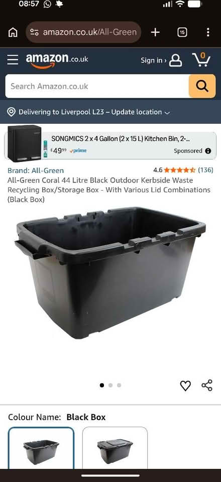 Photo of Black Council recycling bin (BN1) #1