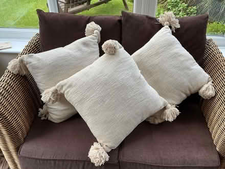 Photo of free Cream tasselled cushions (Brickhill MK41) #1