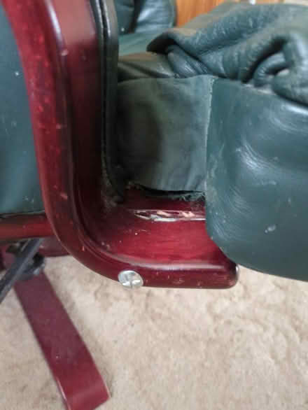 Photo of free Green leather rotating armchair (BS7) #2