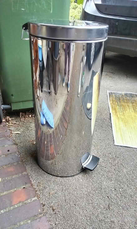 Photo of free Brabantia tall chrome pedal bin (Barford, near Warwick CV35) #1
