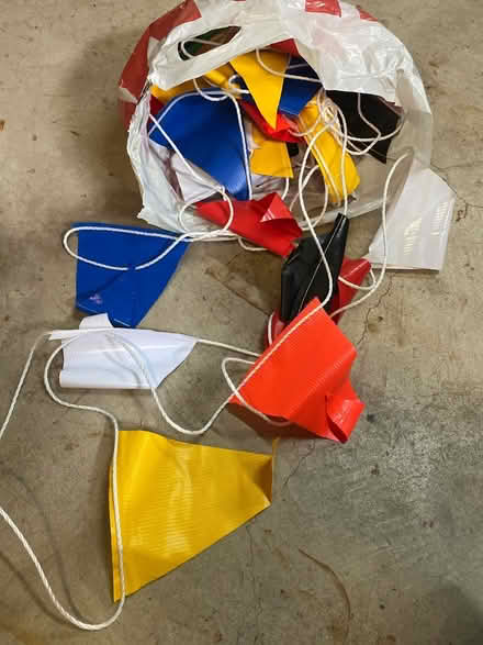 Photo of free Colorful pennant flags on string (Skokie) #2