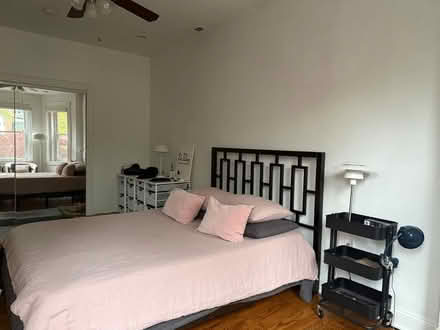 Photo of free Queen bed frame with headboard (Bloomingdale) #2