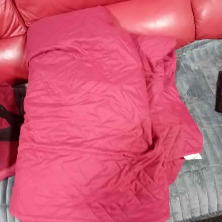 Photo of free Full fitting red quilted pet safe Two-seater sofa cover (Denton M34) #2