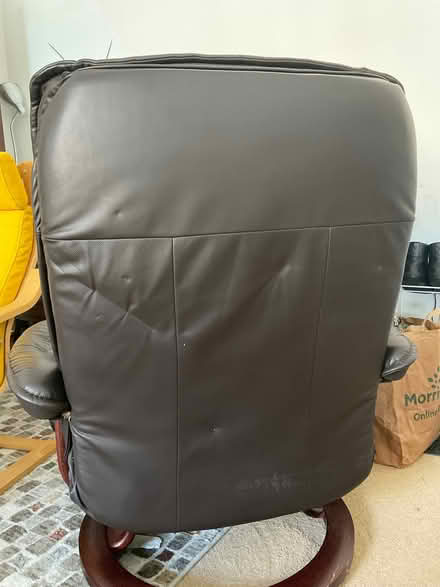 Photo of free Leather recliner n footstool (Hove BN3) #4