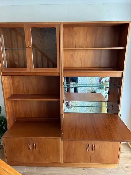 Photo of free A double, full height wall G-plan wall unit (Ulverley Green B92) #1
