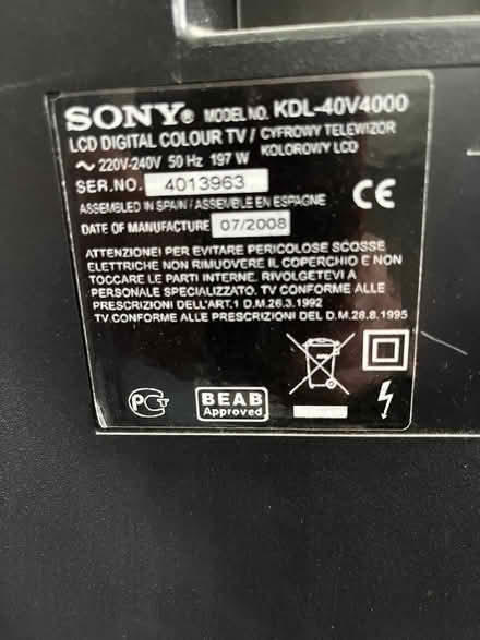 Photo of free Sony Bravia television (Badingham IP13) #2