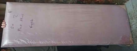 Photo of free New dusky pink plush 5ft bedhead (Charlbury OX7) #1