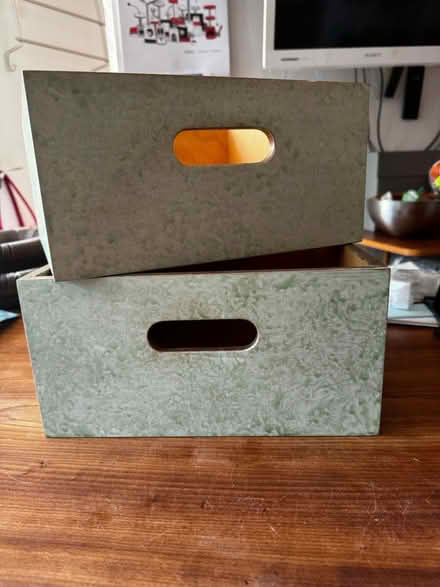 Photo of free Two wooden storage boxes 28 x14 cm (Kidlington OX5) #1