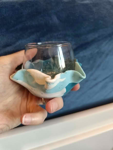 Photo of free Blue and white tea light holder (Hove BN3) #1