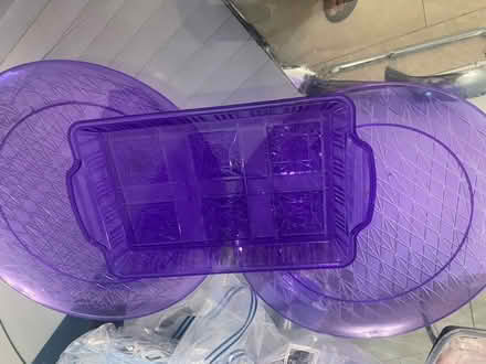Photo of free Purple serving trays and two scoops (Crumble cookie on w74th) #1