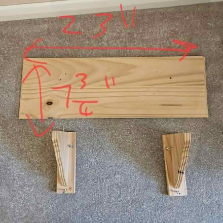 Photo of free Pine shelf with pine brackets & screws (Grange Farm IP5) #4