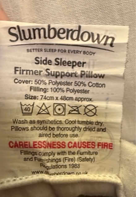 Photo of free 2 Side sleeper pillows (Southsea PO5) #2