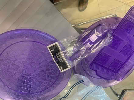 Photo of free Purple serving trays and two scoops (Crumble cookie on w74th) #2