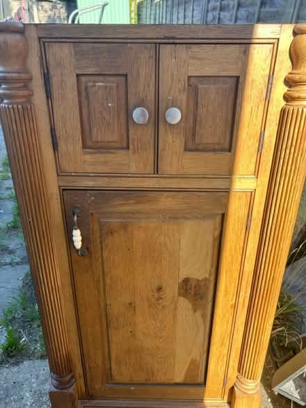 Photo of free Tall wooden cupboard (North Tonbridge) #1