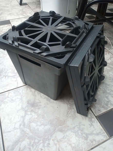 Photo of free Flower bucket and lids for arranging flowers. (Hockley Heath B94) #1