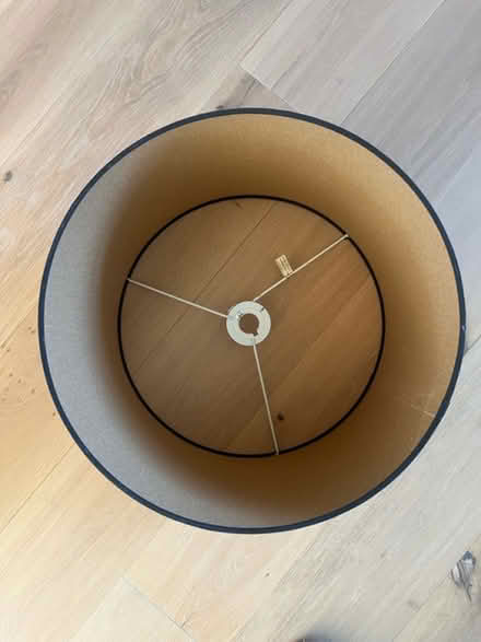 Photo of free Medium lampshade, black and gold (Ingatestone) #1