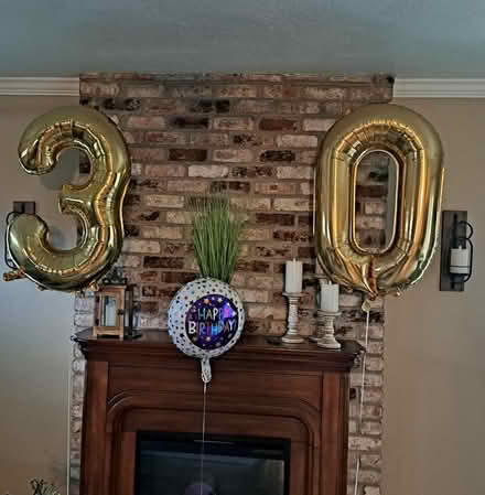 Photo of free "30" gold number helium balloons (Off Montevideo Dr., San Ramon) #1