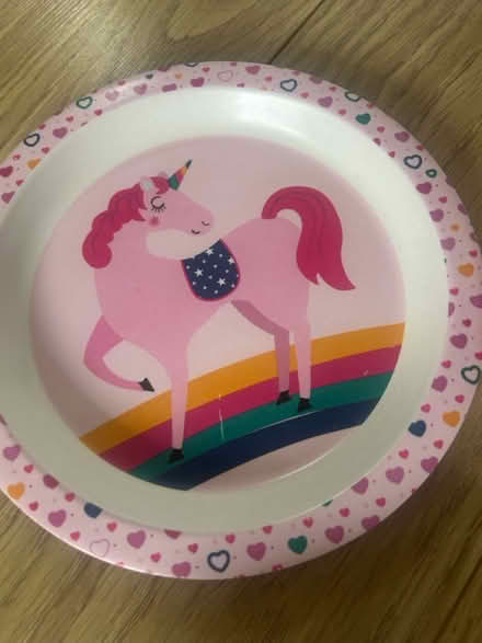 Photo of free unicorn plate, bowl and cup set (Bisley Woking GU24) #4