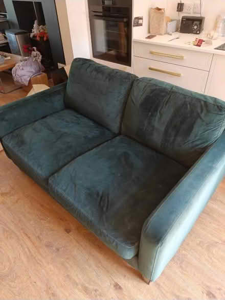 Photo of free green velvet sofa (withington) #2