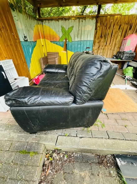 Photo of free Black leather sofa (Se279) #2