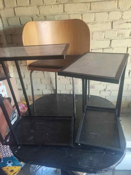 Photo of free 1 wooden table, 1 chair & 2 stools (Eastbourne) #2