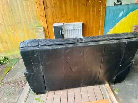 Photo of free Black leather sofa (Se279) #3