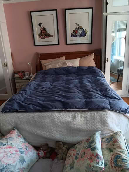 Photo of free Twin navy blue down comforter (Beacon Hill) #2