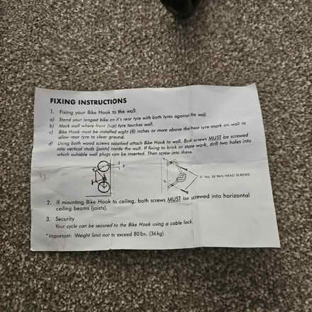 Photo of free Bike Hook walk or ceiling mount (Grange Farm IP5) #4