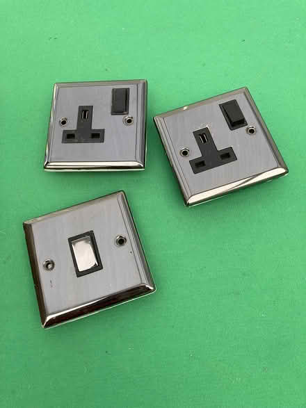 Photo of free Sockets & light switch black chrome (Brincliffe S11) #1