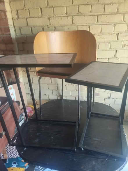 Photo of free 1 wooden table, 1 chair & 2 stools (Eastbourne) #4