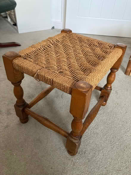 Photo of free 2 stools rattan bamboo solid wood woven (Penrith CA11) #3
