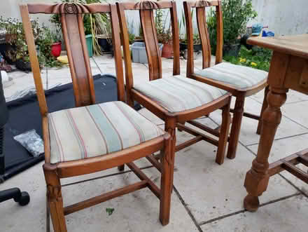 Photo of free Solid wood table & 3 chairs (Whitehall, Dublin 9) #2