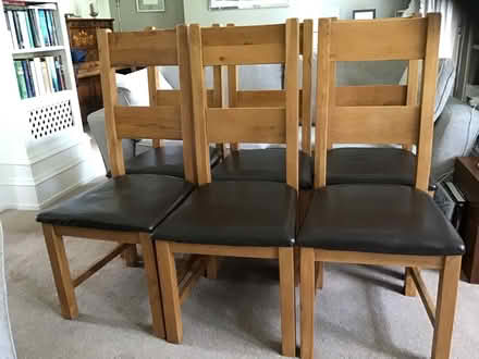 Photo of free 6 sturdy dining Chairs- ex Arighi Bianchi (Alderley Edge SK9) #1
