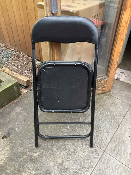 Photo of free Black metal and vinyl folding chair (Malvern Link WR14) #2