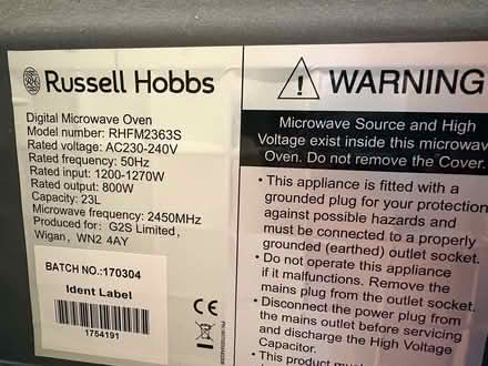Photo of free Russell Hobbs digital microwave (St. Albans AL1) #3
