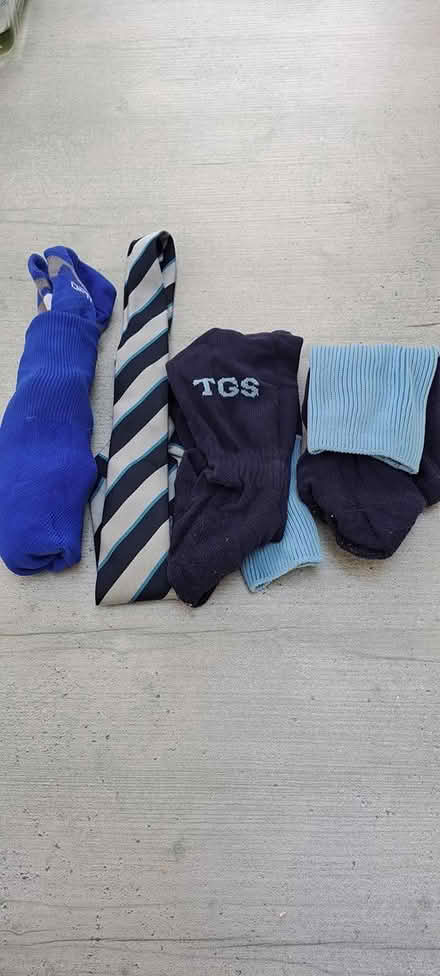 Photo of free Tadcaster socks & tie, blue stripe (COP YO23) #1