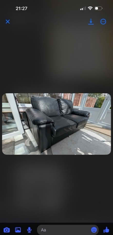 Photo of free Black 2 seater sofa (Dursley) #2