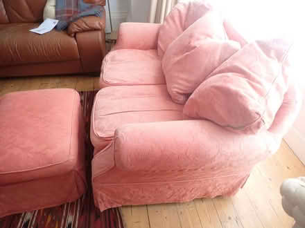 Photo of free 2-seat sofa, armchair and footstool (Fairfield LA1) #2